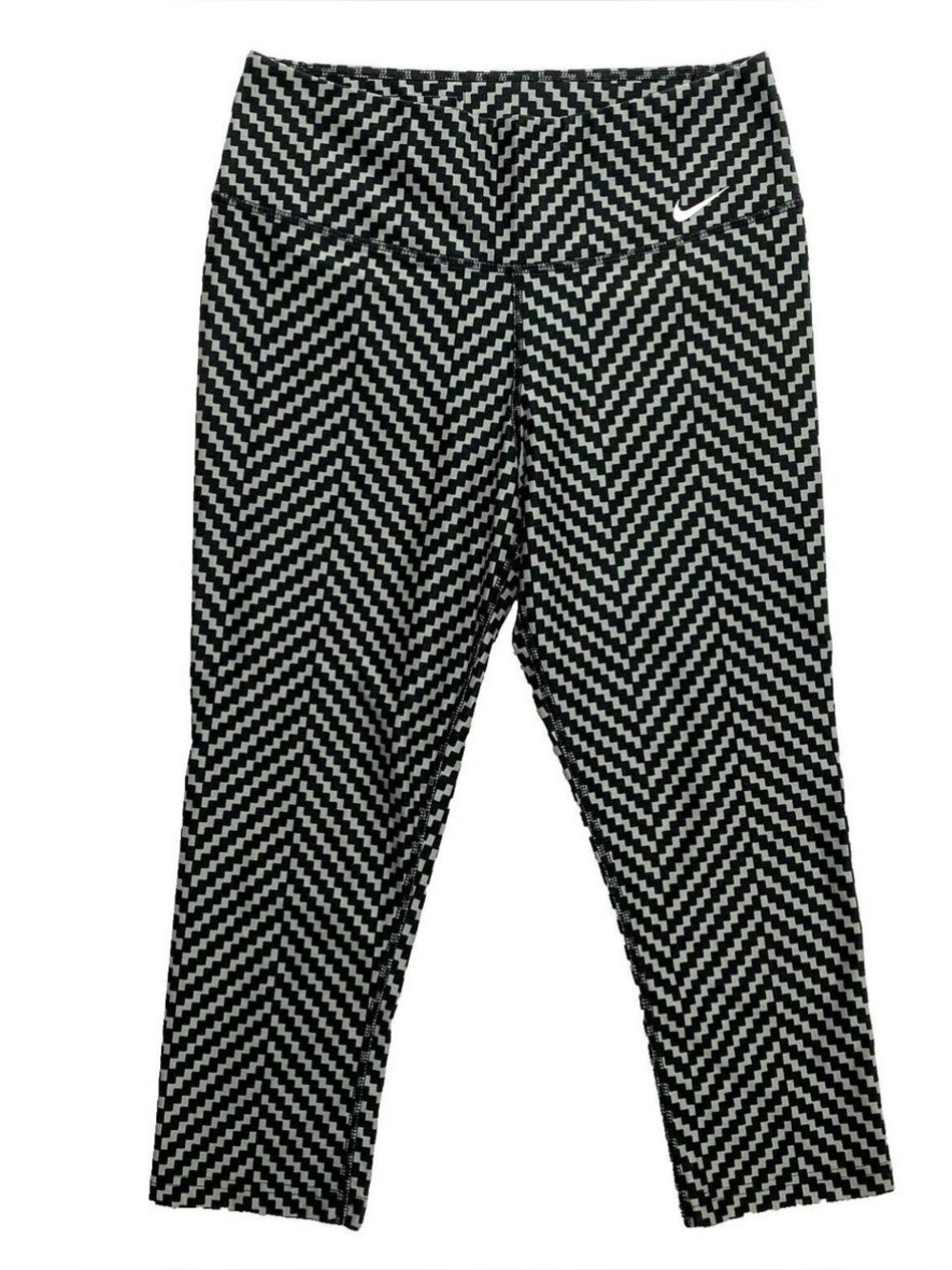 Nike Gray & Black Chevron Cropped Joggers